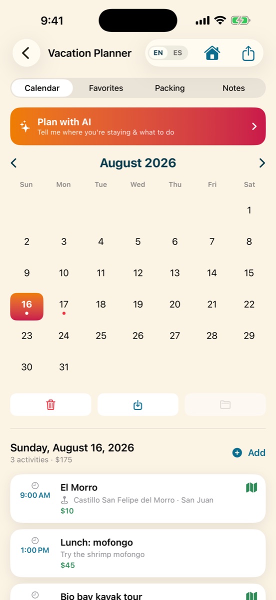 Trip planner